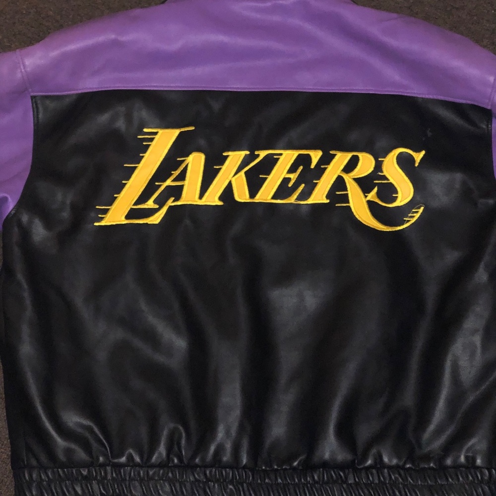 Throwback Lakers leather jacket